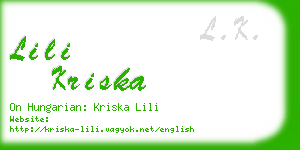 lili kriska business card